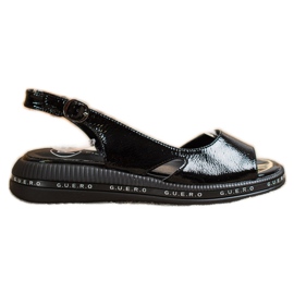 Filippo Bekväma lackerade sandaler svart