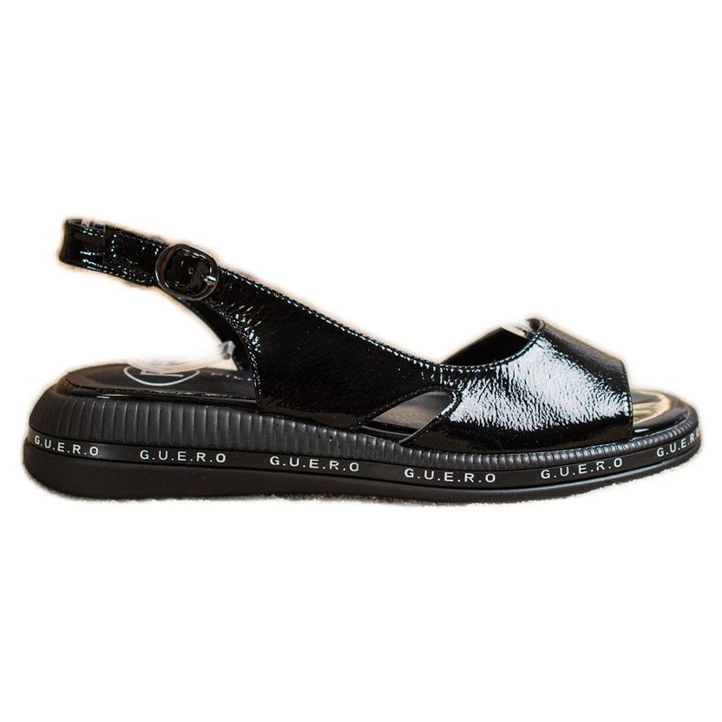 Filippo Bekväma lackerade sandaler svart