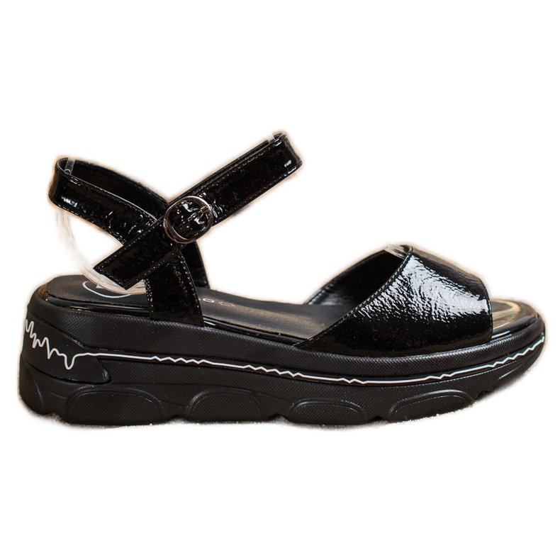 Filippo Lackerade sandaler på plattformen svart