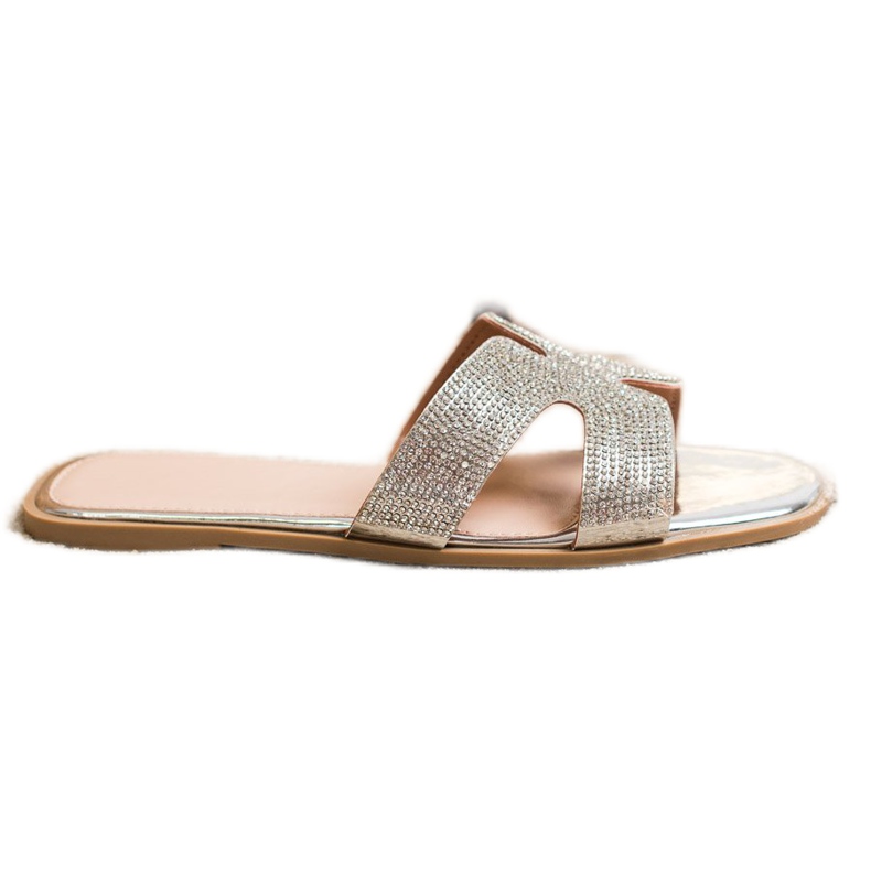 SHELOVET Snygga tofflor med cubic zirconia silver-