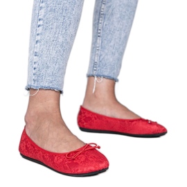 Alessandra röda spetsballerinor