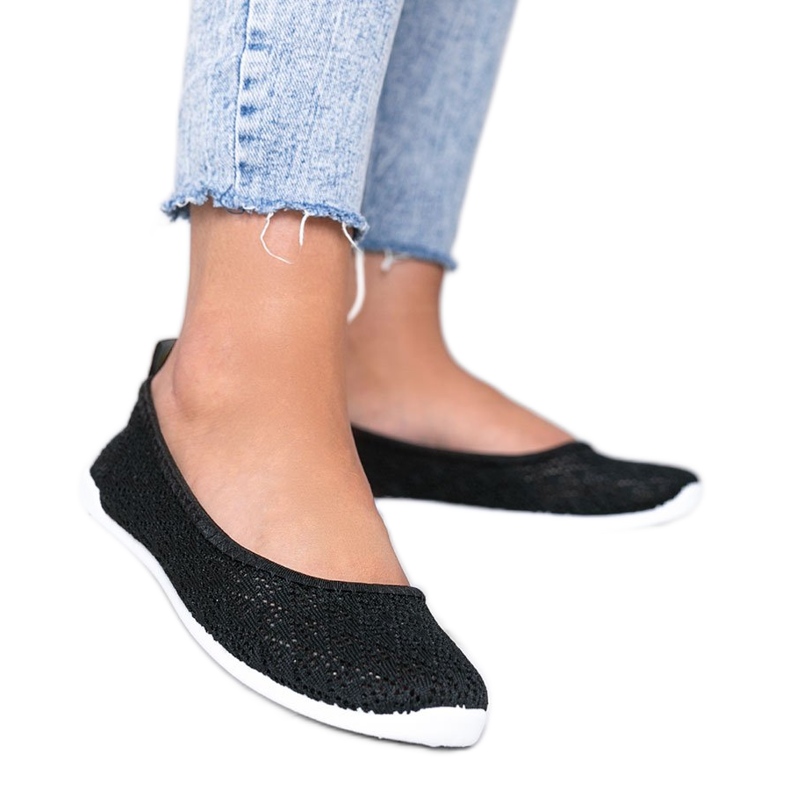 Svarta ballerinor i tyg med Rylee -mönster