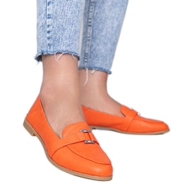 Orange loafers med Island Paradise -spänne