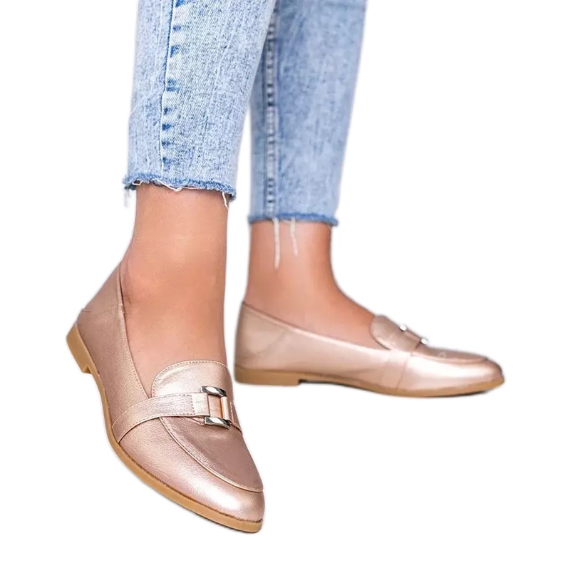 Guld loafers med Island Paradise spänne gyllene