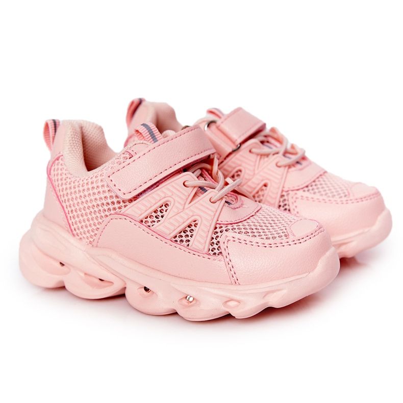 Barns sneakers med upplyst sula Led rosa så coolt!