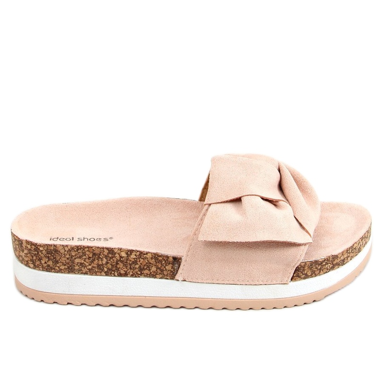 Rosa 8228 Rosa tofflor med hög sula