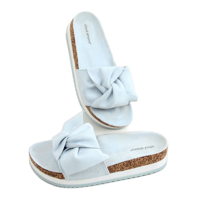 Blå 8228 Blå högsula tofflor