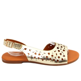Openwork asymmetriska gyllene sandaler HY23-13 Guld