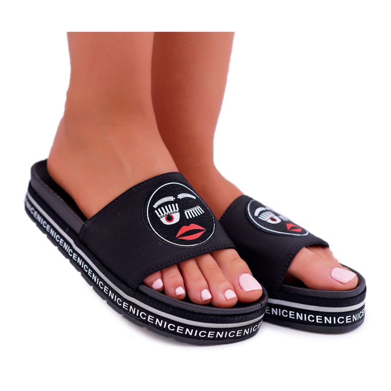 Dam Tofflor På Plattformen S.Barski 802-10 Svart