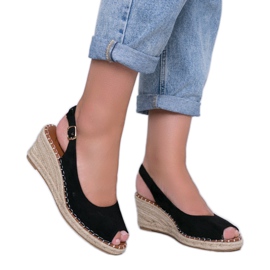 Svarta kile sandaler från Caitlin