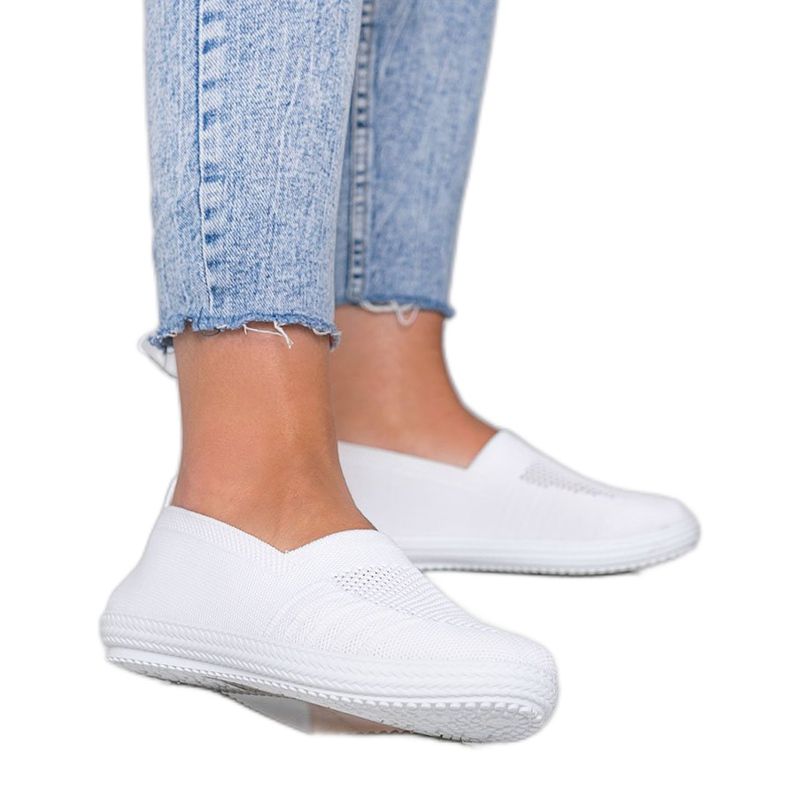 Djupvita öppen slip -on sneakers