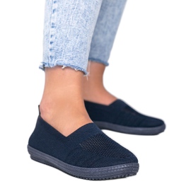 Marinblå sneakers Slip On openwork Deep