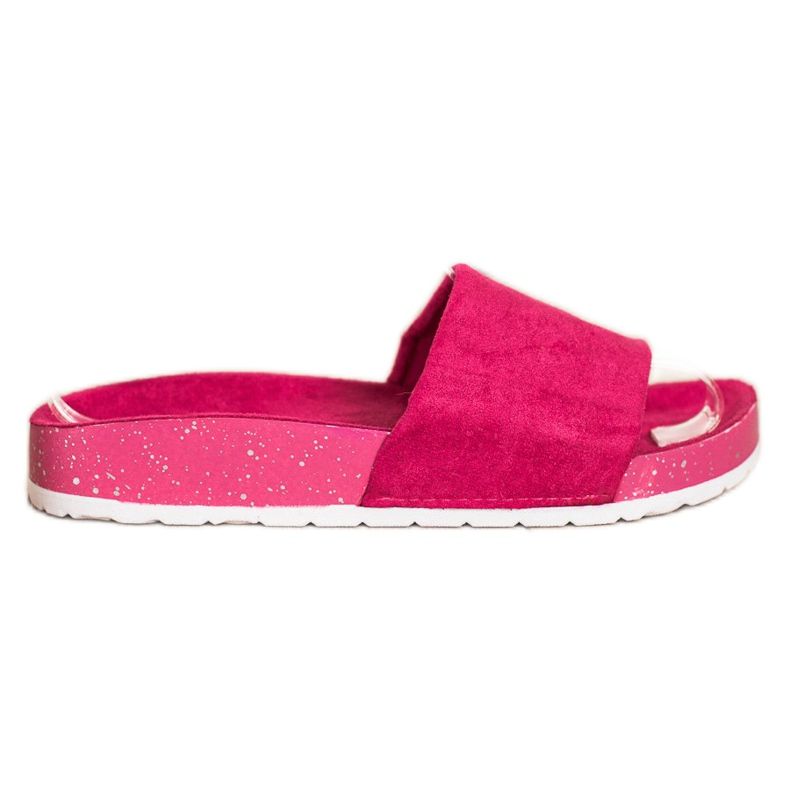 SHELOVET Fashionabla flipflops i mocka rosa