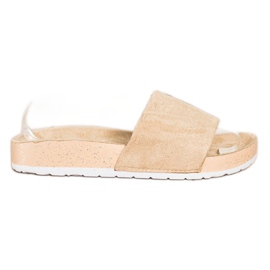 SHELOVET Moderiktiga mocka tofflor brun