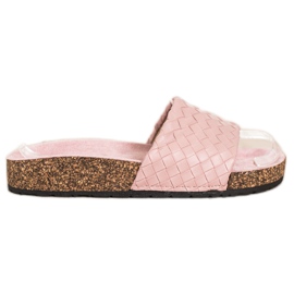 SHELOVET Trendiga flätade tofflor rosa