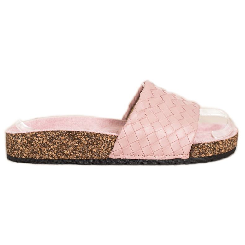 SHELOVET Trendiga flätade tofflor rosa