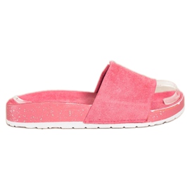 SHELOVET Fashionabla flipflops i mocka rosa
