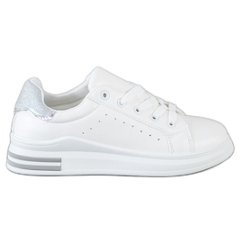 Diamantique Sneakers med glitterinsats vit