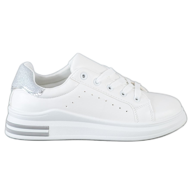 Diamantique Sneakers med glitterinsats vit