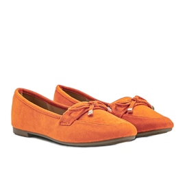 Orange loafers med rosett från Arlene