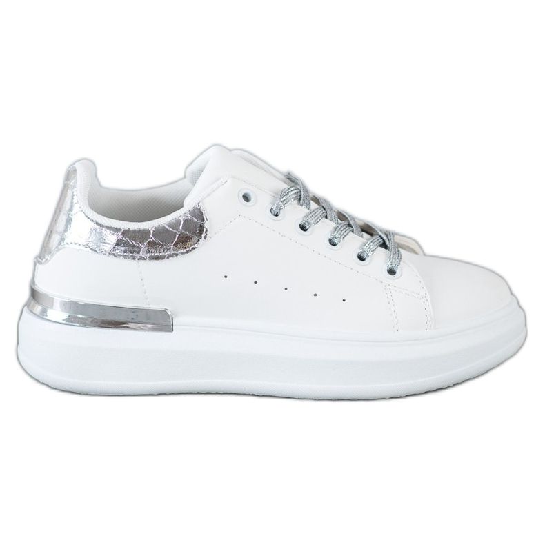 SHELOVET Sneakers med glittersnörning vit