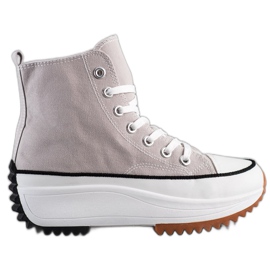 SHELOVET Höga sneakers på plattformen grå
