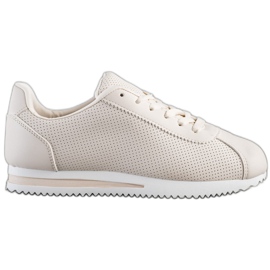 SHELOVET Snygga openwork sneakers beige