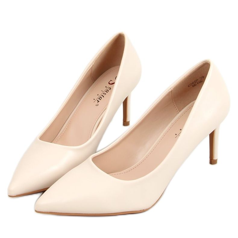 Stilettos CD62P Beige med låg klack