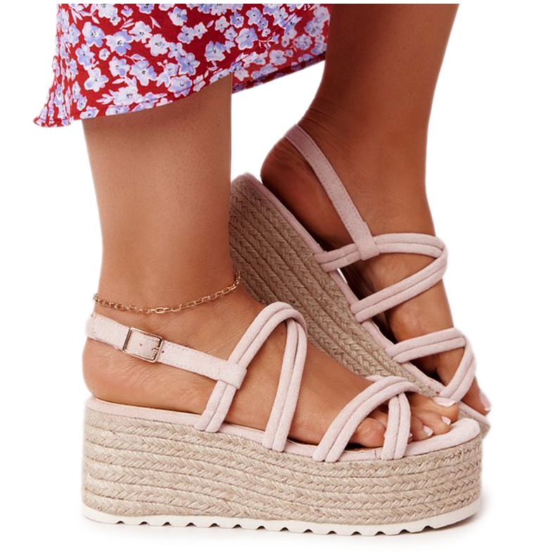 PS1 Beige platå sandaler med flätad beige Crazy In Love