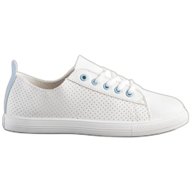 SHELOVET Openwork sneakers med ekoläder vit