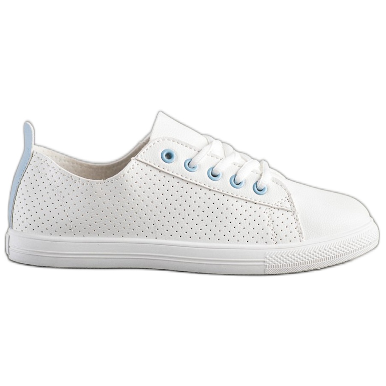 SHELOVET Openwork sneakers med ekoläder vit