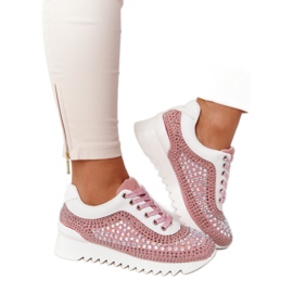 Wedge Sneakers med paljetter Lu Boo Pink rosa