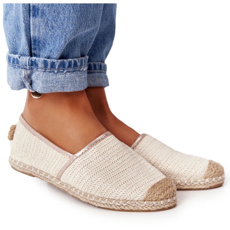 Espadrilles på halmsula Lu Boo Ecru beige