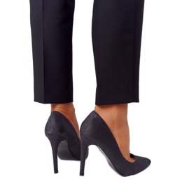 Eleganta Glitter Lu Boo Black High Heels svart