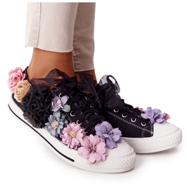 Sneakers med blommor Lu Boo svart