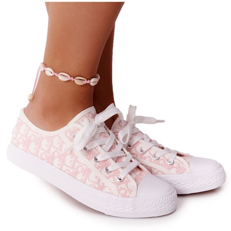 PS1 Dam loggade sneakers Vit-rosa Day Off