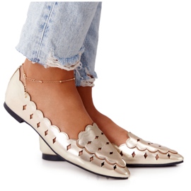 Loafers för kvinnor med lukt Lu Boo Golden gyllene