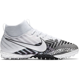 Nike Mercurial Superfly 7 Academy Mds Tf Jr BQ5407 110 fotbollsskor vit, vit, svart vit