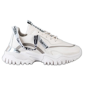 Ideal Shoes Beige mode sneakers