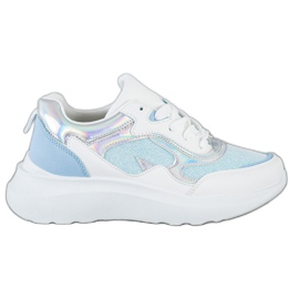 Sweet Shoes Sneakers med glitter vit blå
