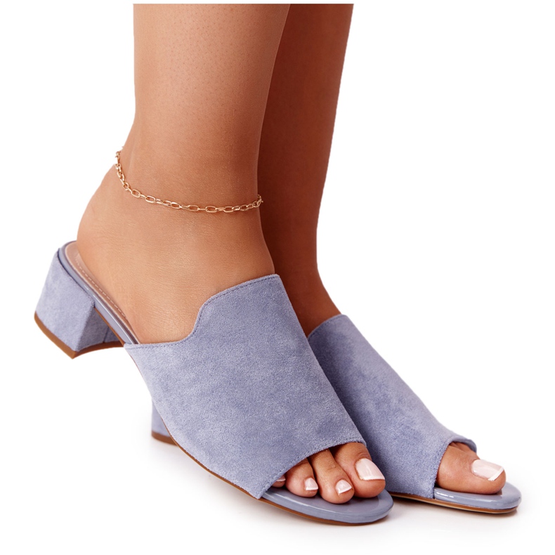 Mocka Tofflor På Klack Sergio Leone KL313 Blå