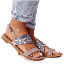 Lädersandaler Maciejka 05167-10 Mörkbeige mångfärgad