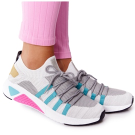 Kvinnors sportskor Memory Foam Big Star HH274531 Vit-Grå mångfärgad