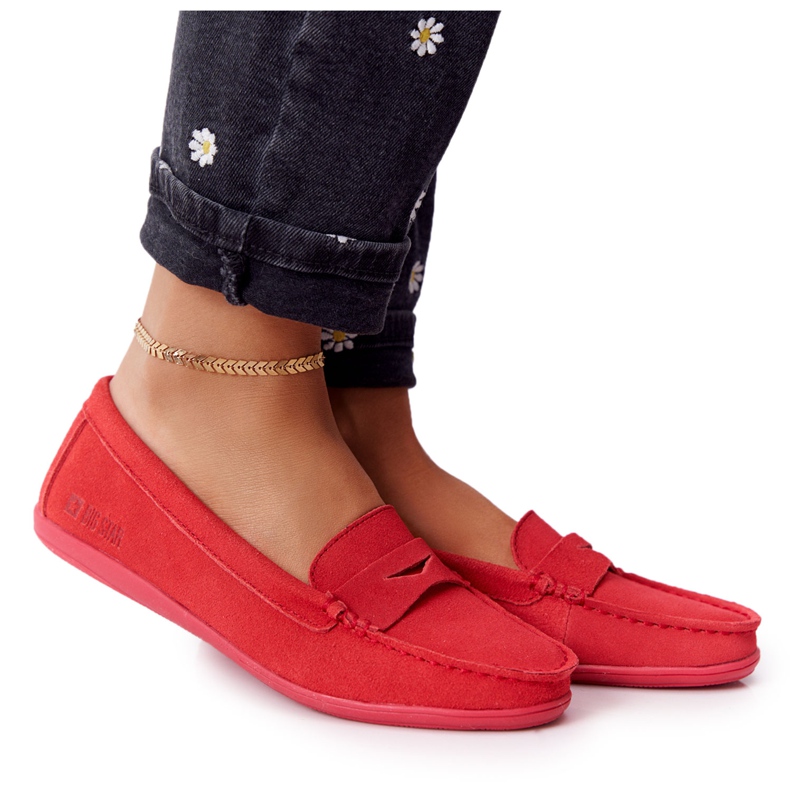 Dam mocka loafers Big Star HH274668 Coral röd