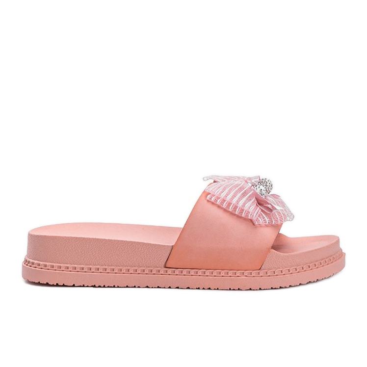 Rosa tofflor med Dido -rosett