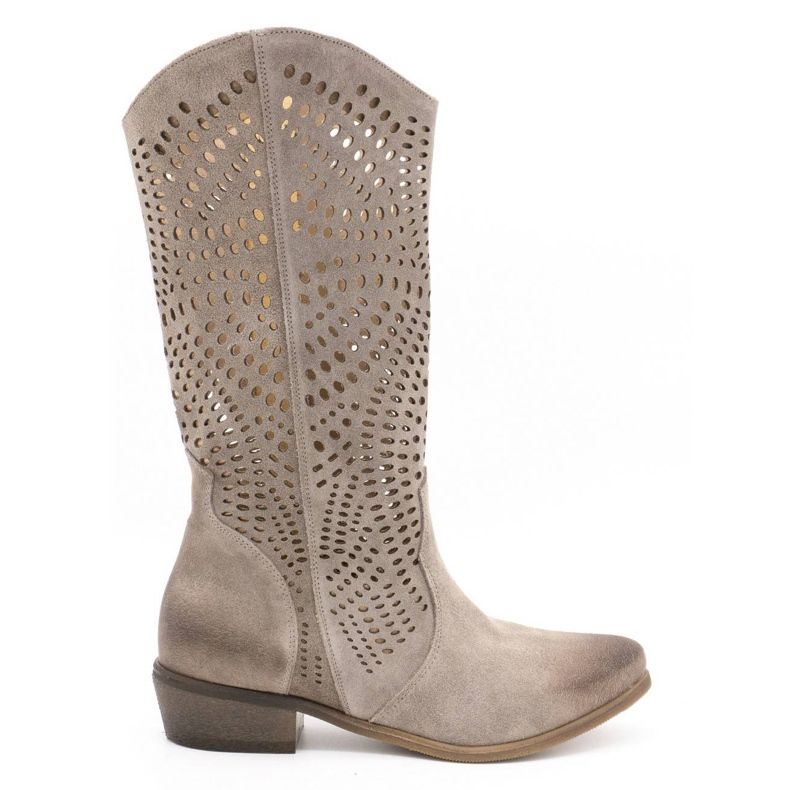 Exousite Kvinnors läderstövlar 1229 grå