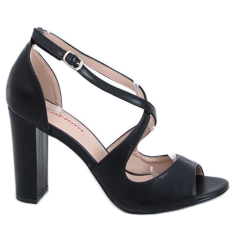 Svarta högklackade sandaler S-837 Svart