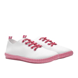 BM Låt mig öppna vita och rosa sneakers