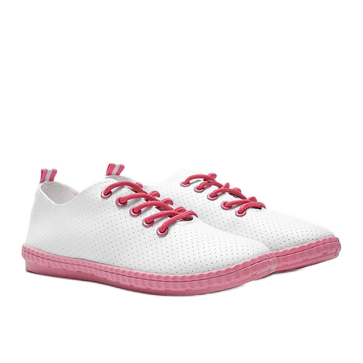 BM Låt mig öppna vita och rosa sneakers