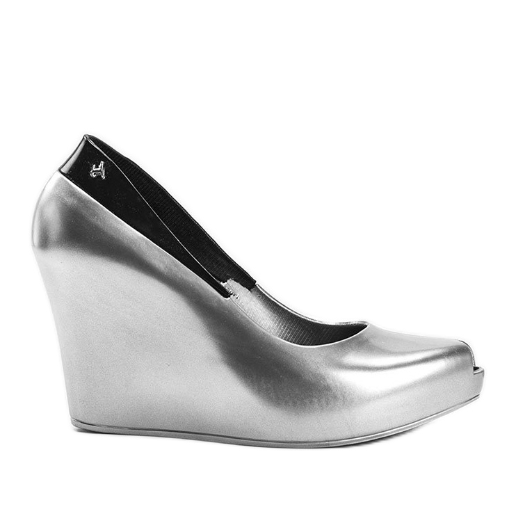 Silvermelissa på Dinas kilklack silver-